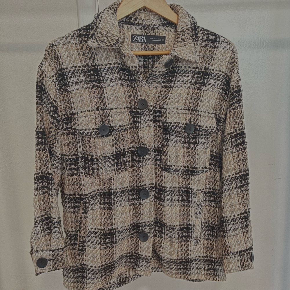 Zara Tweed & Plaid Shacket